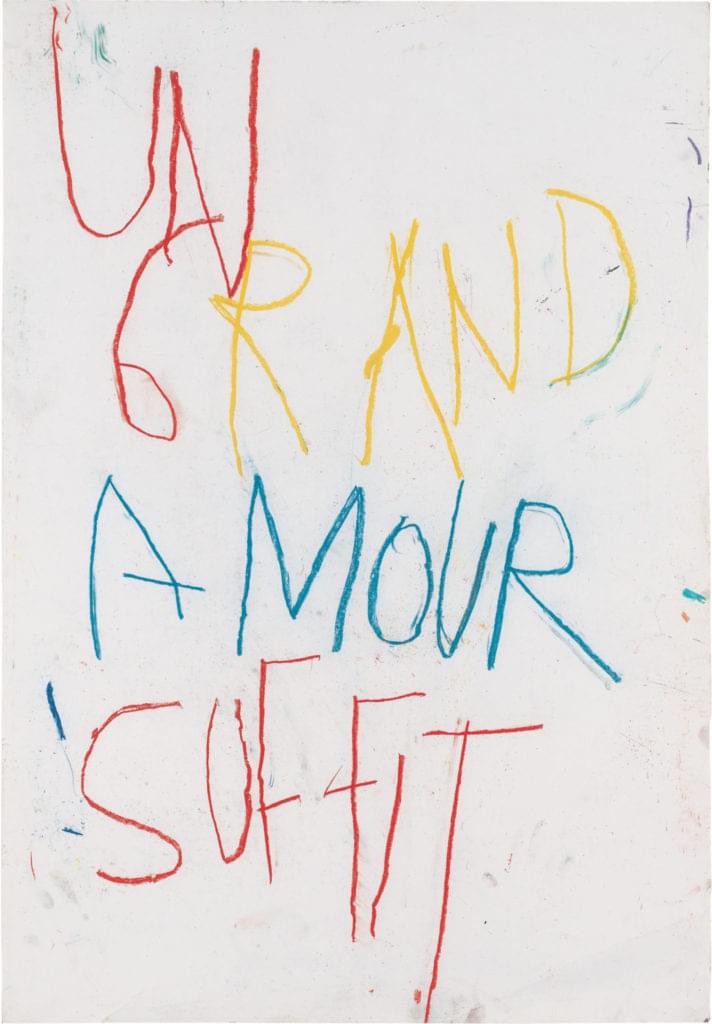 Philippe Vandenberg word drawing pastel 2008 paper un grand amour suffit