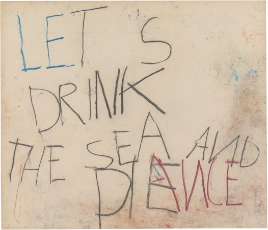 Philippe Vandenberg 2005 2008 word drawing pastel paper let's drink the sea and die dance
