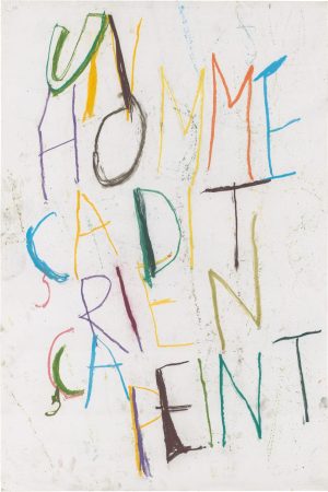 Philippe Vandenberg word drawing 2008 pastel on paper homme point